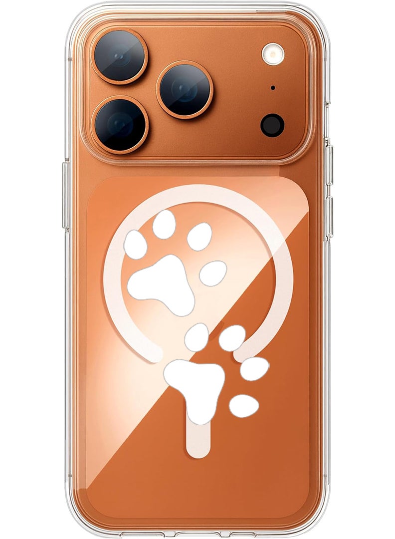 Theodor Magnetic Case for Apple iPhone 17 Pro Max Compatible with MagSafe Wireless Charging, Shockproof Phone Bumper Cover - paw print - Image 1