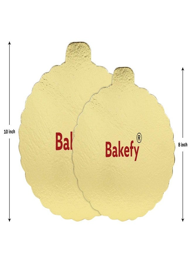 BAKEFY� -10 INCH, 8 INCH,Round Cake Board,Base, 10 Piece Premium Gold Cake Circles, Corrugated, Cake Board, Gold - Image 2