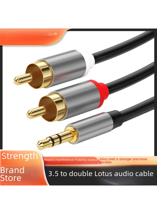 3.5mm One To Two Split Dual Lotus Sound Cable Computer Mobile Phone Connection Rca Audio Cable Digital Computer Audio-Color:Gray TYPEC Digital Chip-Length:3 M  - Image 2