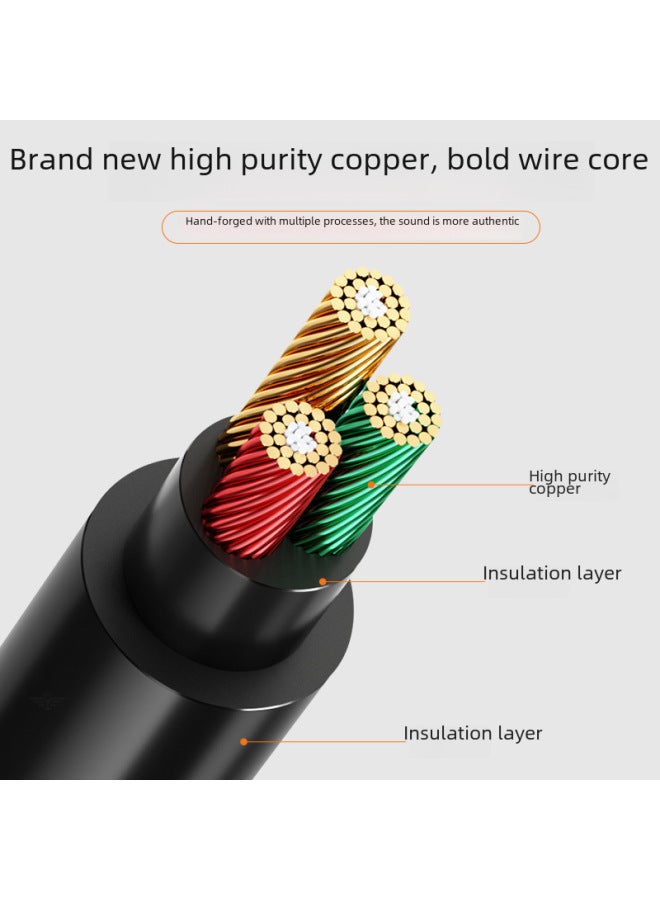 3.5mm One To Two Split Dual Lotus Sound Cable Computer Mobile Phone Connection Rca Audio Cable Digital Computer Audio-Color:Gray TYPEC Digital Chip-Length:3 M  - Image 3
