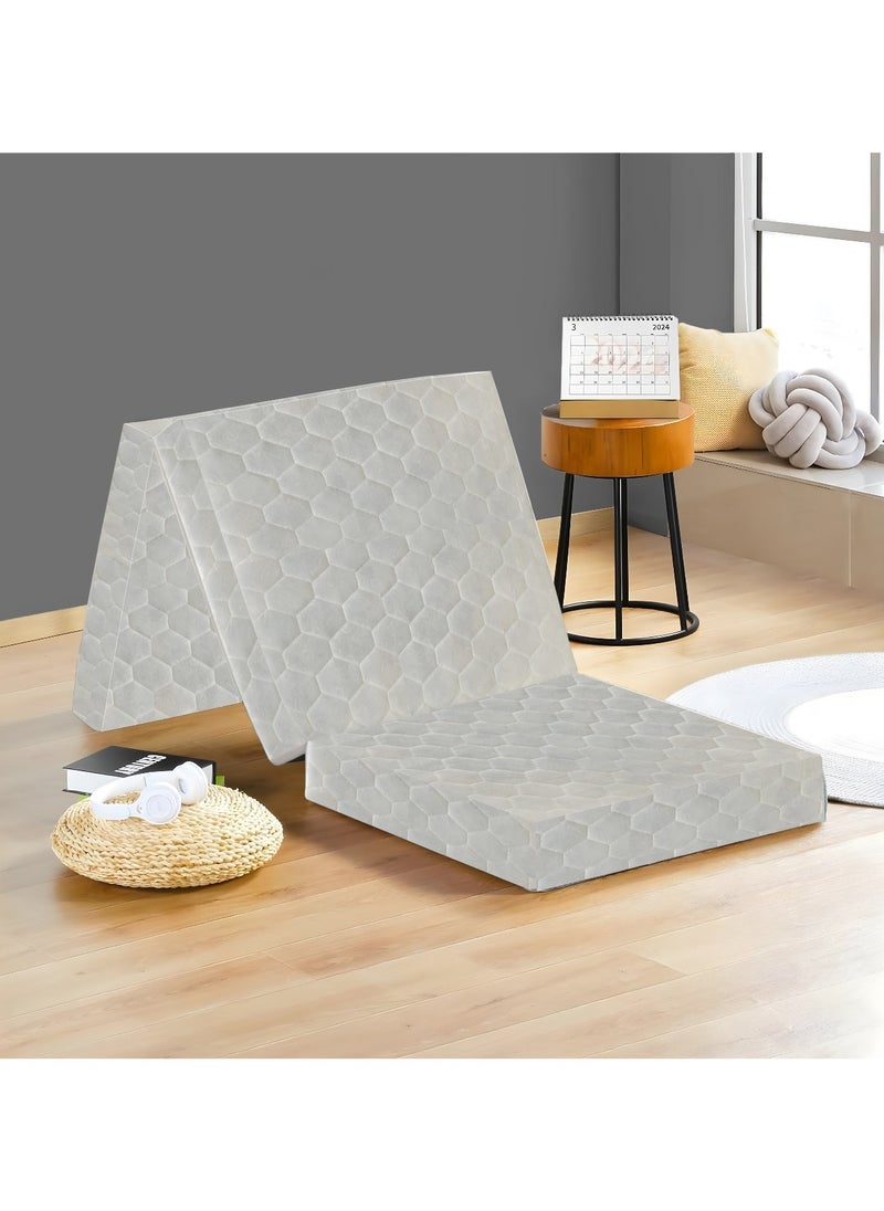 ECONO Folding Foam Mattress – 7cm Tri-Foldable Single Bed | Washable Cover for Travel, Camping & Guest Bed | Easy Storage | 90x190x7cm  - Image 1