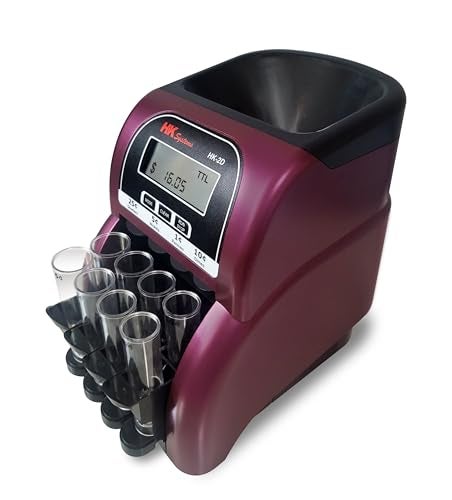 HK SYSTEMS HK-2D, Digital USD Coin Counter and Sorter with LCD Display, Sorts 260 Coins Per Minute into Coin Wrappers, 2 Row Coin Wrapper Tubes Included - Image 4