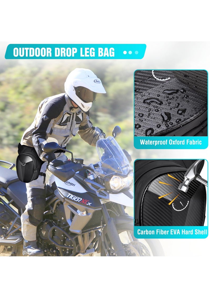 SYOSI حقيبة ساق متدلية للرجال والنساء بسحاب - حقيبة فخذ تكتيكية متعددة الأغراض مقاومة للماء للدراجات النارية مع حزام للساق حقيبة خارجية للتخييم والمشي لمسافات طويلة وركوب الدراجات النارية وركوب الدراجات - Image 4