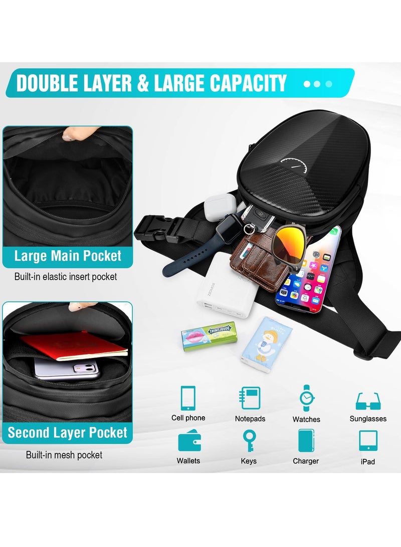 SYOSI حقيبة ساق متدلية للرجال والنساء بسحاب - حقيبة فخذ تكتيكية متعددة الأغراض مقاومة للماء للدراجات النارية مع حزام للساق حقيبة خارجية للتخييم والمشي لمسافات طويلة وركوب الدراجات النارية وركوب الدراجات - Image 2