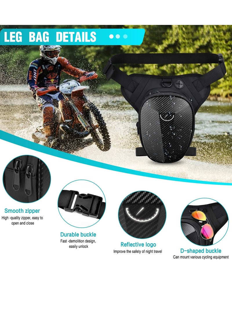 SYOSI حقيبة ساق متدلية للرجال والنساء بسحاب - حقيبة فخذ تكتيكية متعددة الأغراض مقاومة للماء للدراجات النارية مع حزام للساق حقيبة خارجية للتخييم والمشي لمسافات طويلة وركوب الدراجات النارية وركوب الدراجات - Image 3