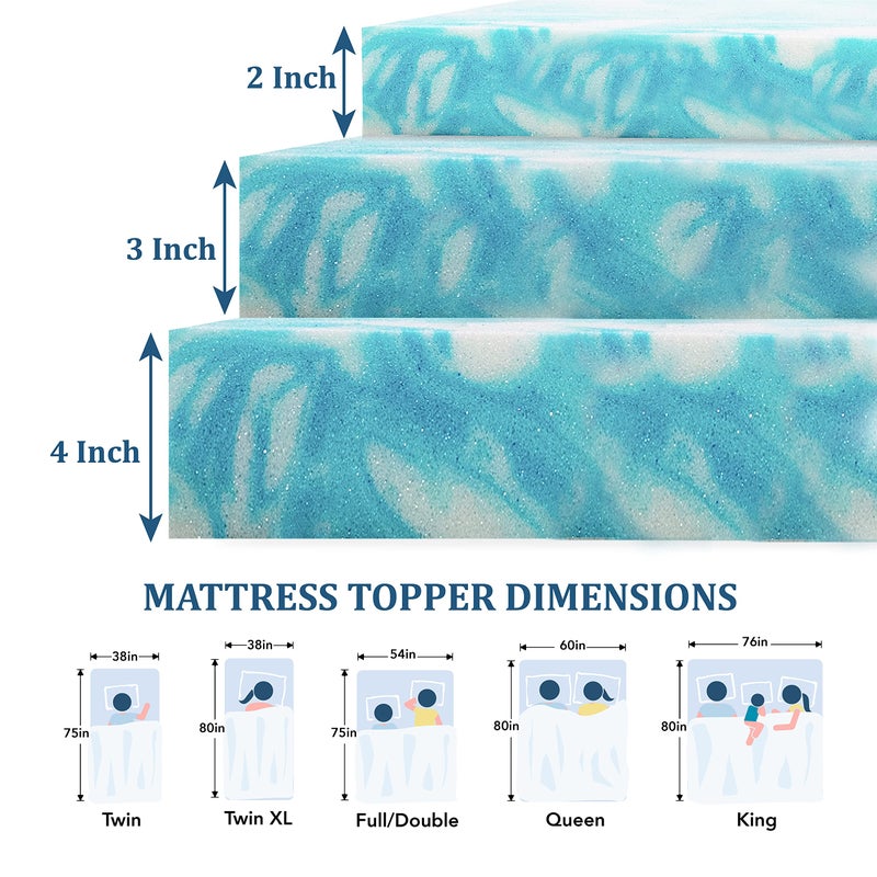 MLILY EGO Topper 2 Inch Twin Memory Foam Mattress Topper, Gel Foam Mattress Topper for Pressure Relief, Ventilated Design Bed Topper in a Box, CertiPUR-US Certified, 38"Ã—75", Medium - Image 2