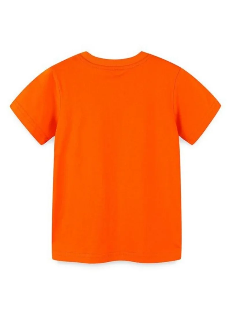 YUNIQEE Orange Graphic Printed Round Neck T-shirt
