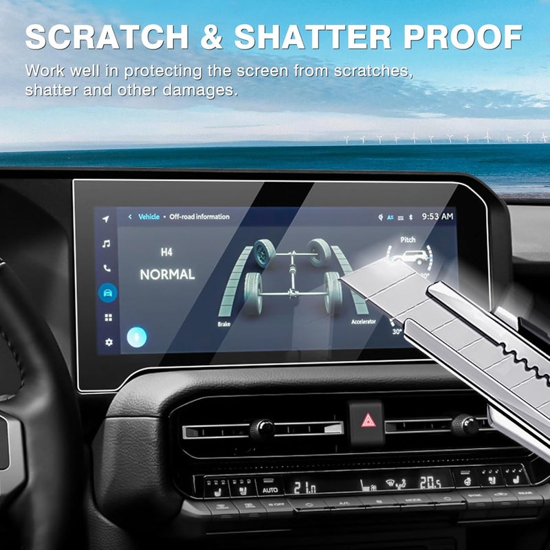 Karltys 【Upgrade 2 Pack Screen Protector for 【No Glare u0026 Fingerprint】 Tempered Glass Toyota Land Cruiser 2024 2025 2026 12.3-Inch - Image 4