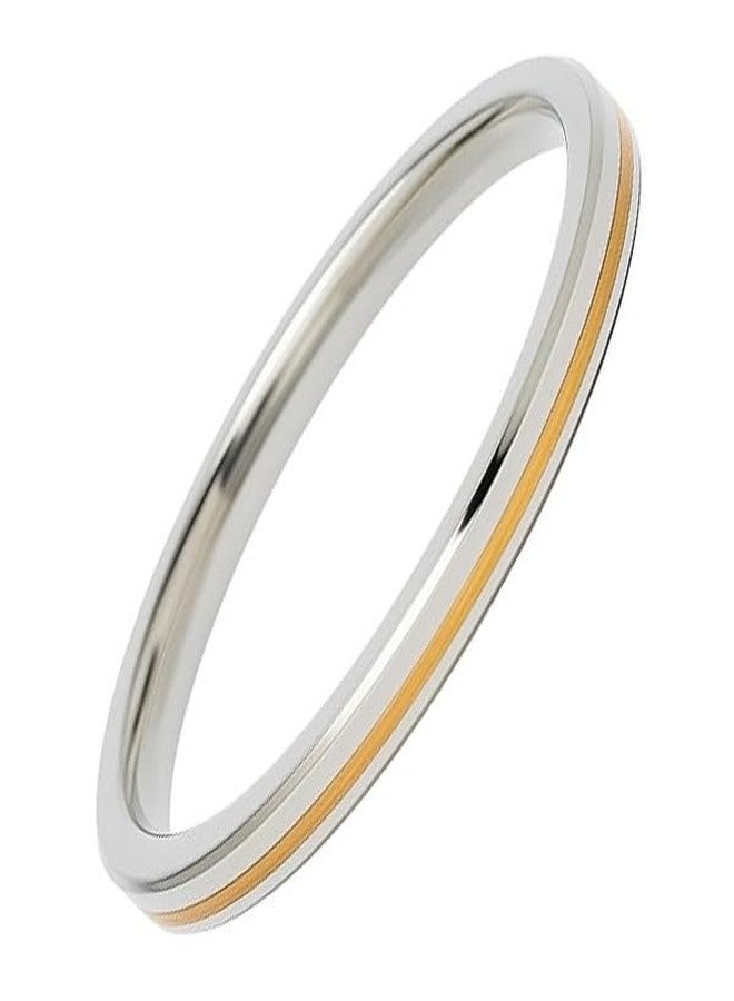 TEYRAH Brass Line 9MM Stainless Steel Sikh Kada for Women and Men – Punjabi Bracelet/Kara – Indian Religious Wrist Band (100 Grams) ((7 CM inner diameter)) - Image 1