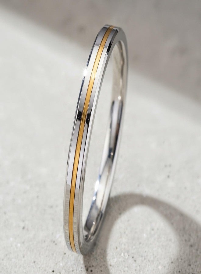 TEYRAH Brass Line 9MM Stainless Steel Sikh Kada for Women and Men – Punjabi Bracelet/Kara – Indian Religious Wrist Band (100 Grams) ((7 CM inner diameter)) - Image 2