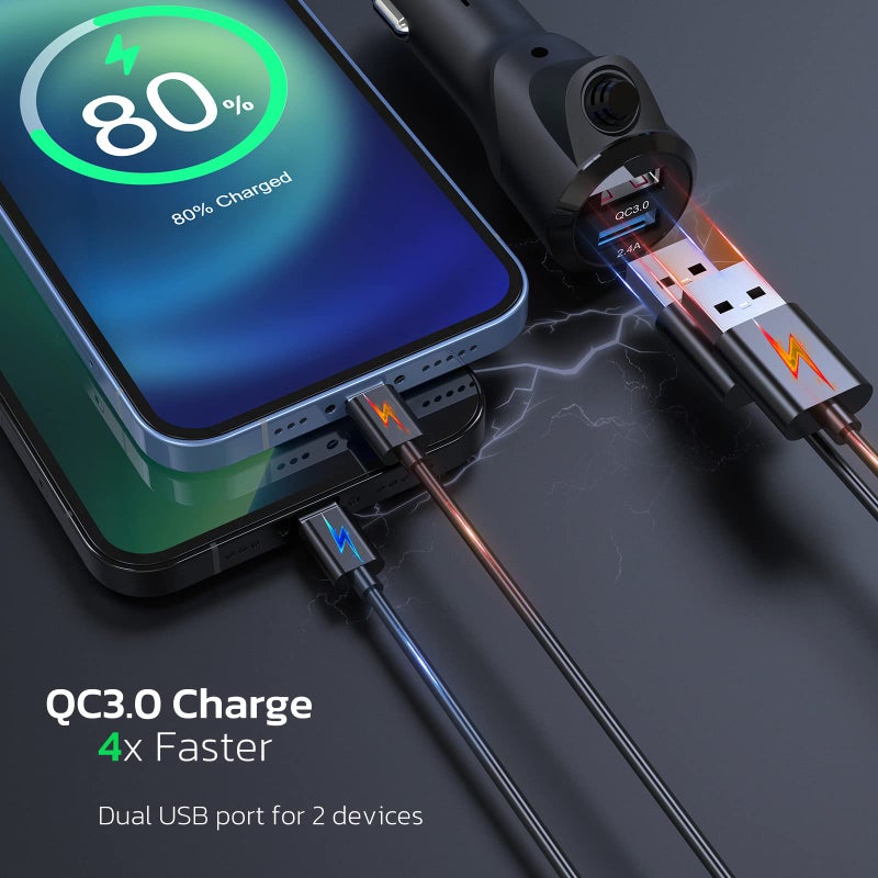 Nulaxy Bluetooth FM Transmitter for Car, Wireless Car Bluetooth V5.0 Adapter with Big Color Screen, Support QC3.0 Fast Charging, Hands-Free Call, MP3 Music Player BASS&TRE Booster, TF Card AUX-KM28 - Image 3