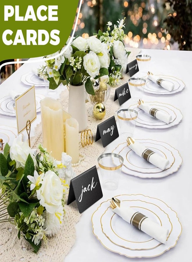 OFIFO® 12Pcs Blank Dry-Erase Signs, Buffet Double-Sided Triangle Display Stands, Reuseable Buffet Dish Table Signs, Party Catering Supplies, 100x75mm, with Pen & Microfiber Wipe Cloth - Image 4