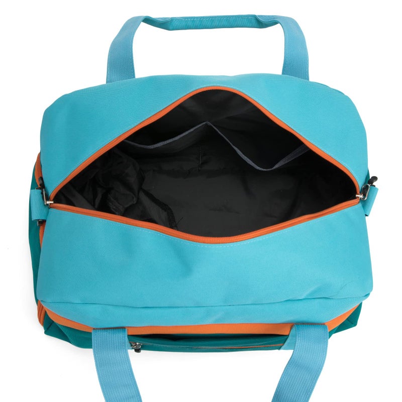 HawLander Kids Duffle Bag for Boys or Girls, Fit Sports Practice, or Overnight Travel Weekend (Blue Green) - Image 3