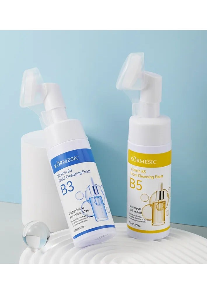 Kormesic رغوة تنظيف الوجه مع فيتامين ب5 ازالة انسداد المسام ومضاد للاكسدة بحمض البانتوثنيك 150 مل - Image 2