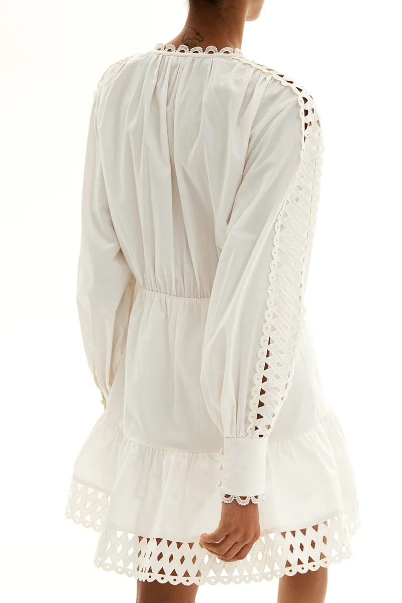 H&M Embroidery-detail poplin dress