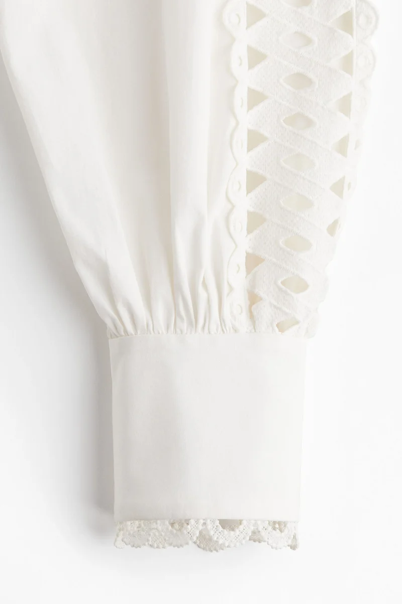 H&M Embroidery-detail poplin dress