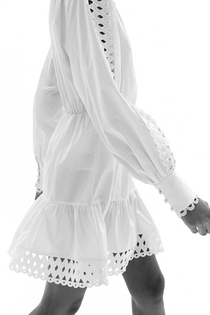 H&M Embroidery-detail poplin dress