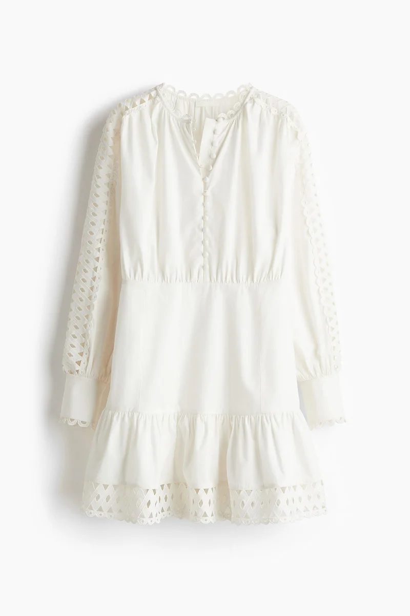 H&M Embroidery-detail poplin dress