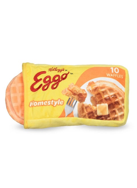 KELLOGG'S for Pets 9" Eggo Box Plush Squeak Toy for Dogs | Officially Licensed Pet Products | Food Themed Dog Toys, Eggo Waffles, Funny Pet Gift Ideas (FF22184)