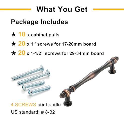 BEROSSA 10 Pack 3 Inch Oil Rubbed Bronze Cabinet Pulls Brushed Bronze Cabinet Handles Bronze Hardware for Kitchen Cabinets 2510 Drawer Dresser Cupboard Bedroom Bathroom - Image 5