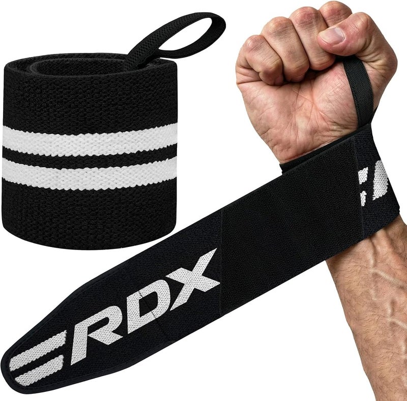 ار دي اكس أربطة معصم لرفع الأثقال RDX، معتمدة من IPL وUSPA، أربطة قطنية مرنة بطول 18 بوصة، حلقة للإبهام، مناسبة لتمارين رفع الأثقال وبناء العضلات واللياقة البدنية وتدريبات القوة في الصالة الرياضية، بالإضافة إلى التمارين الجمبازية والكاليستينيكية - Image 1