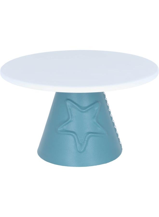 Alsaif Plastic Serving Stand 25 X 25 X 14 Cm Round Base Blue White  - Image 2