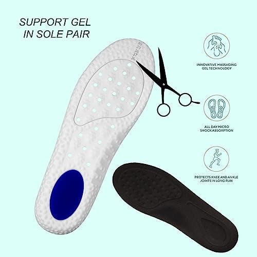Dizgoy 4D Foam and Gel Ped insole for shoes men and Women Replacement Shoe Inserts for Sports Sneakers Casual Shoes Absorption Comfortable Insole Formal & Safety Shoes insoles (Woman (EU size 36-40)) - Image 4