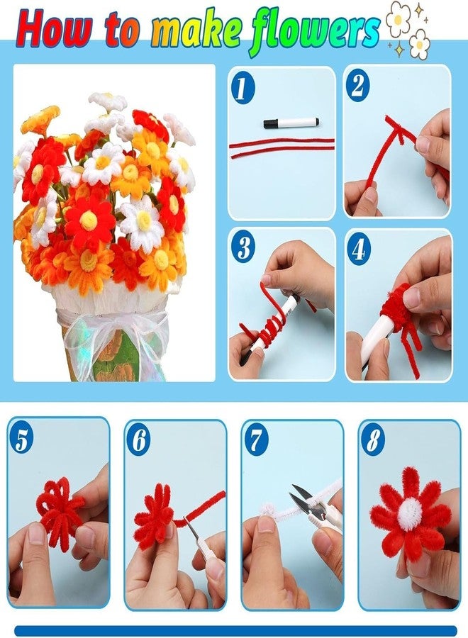 BOLT BEE Pipe Cleaners Craft Set, 100 Pieces, Chenille Stem Fuzzy Sticks, DIY Art Supplies for Projects, Decorations, Flower Making (White) - Image 3