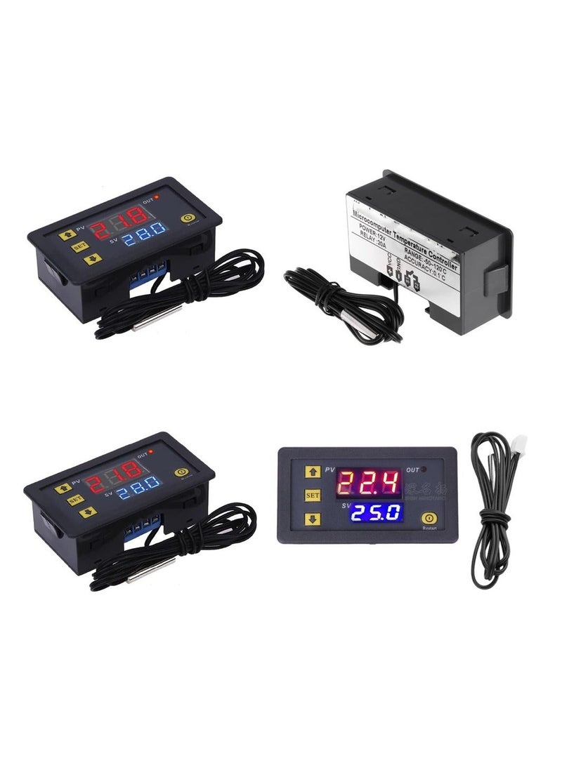 Captaintech Digital LED Temperature Controller Module, 2 Pcs Precise Programmable Thermostat Switch with Waterproof Probe, for Heating Cooling, Temperature -50℃ to 120℃ (12V, 10A, 120W Capacity) - Image 1