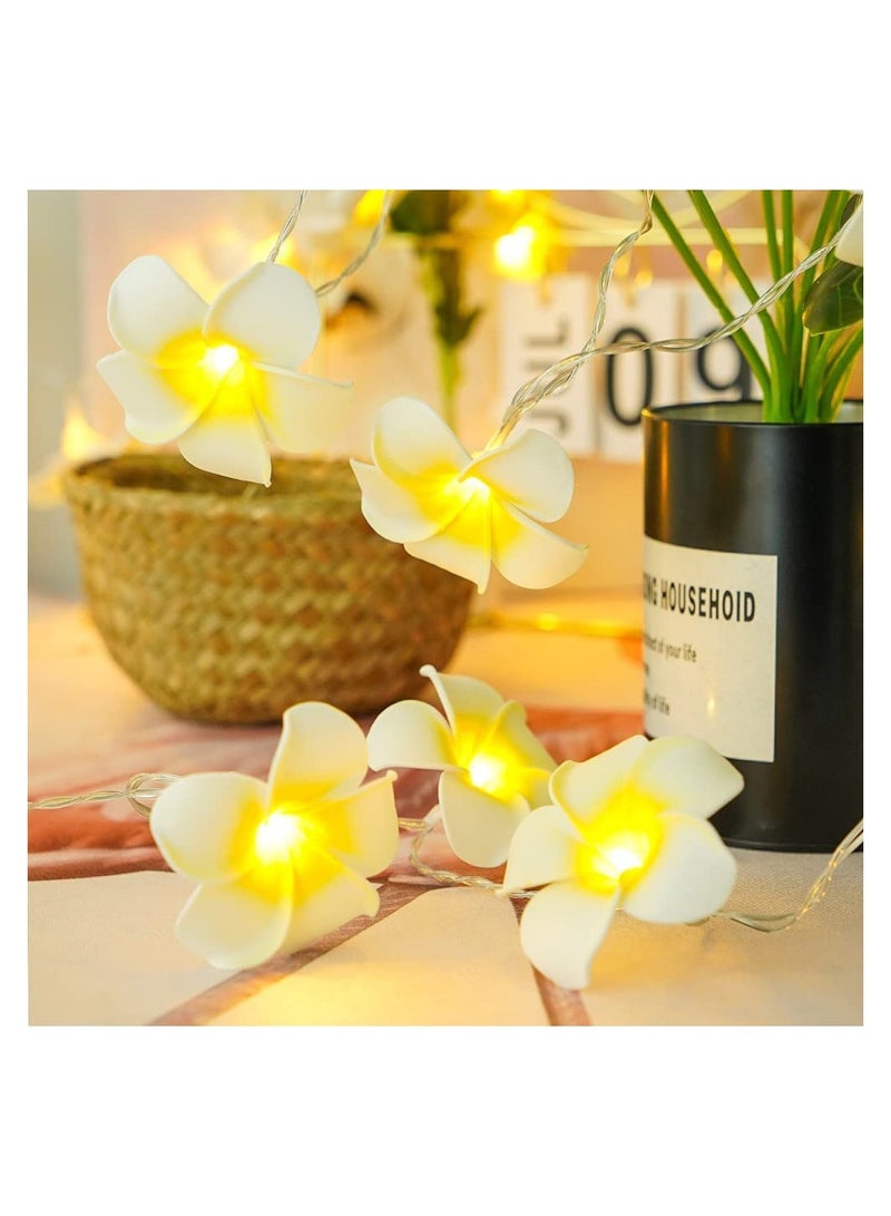 SYOSI LED Artificial Plumeria Flower String Lights Hawaiian Foam USB Powered Fairy for Bedroom Birthday Wedding Beach Party - Image 5
