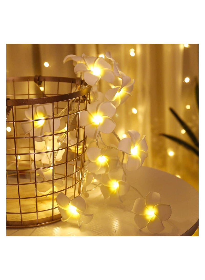 SYOSI LED Artificial Plumeria Flower String Lights Hawaiian Foam USB Powered Fairy for Bedroom Birthday Wedding Beach Party - Image 3