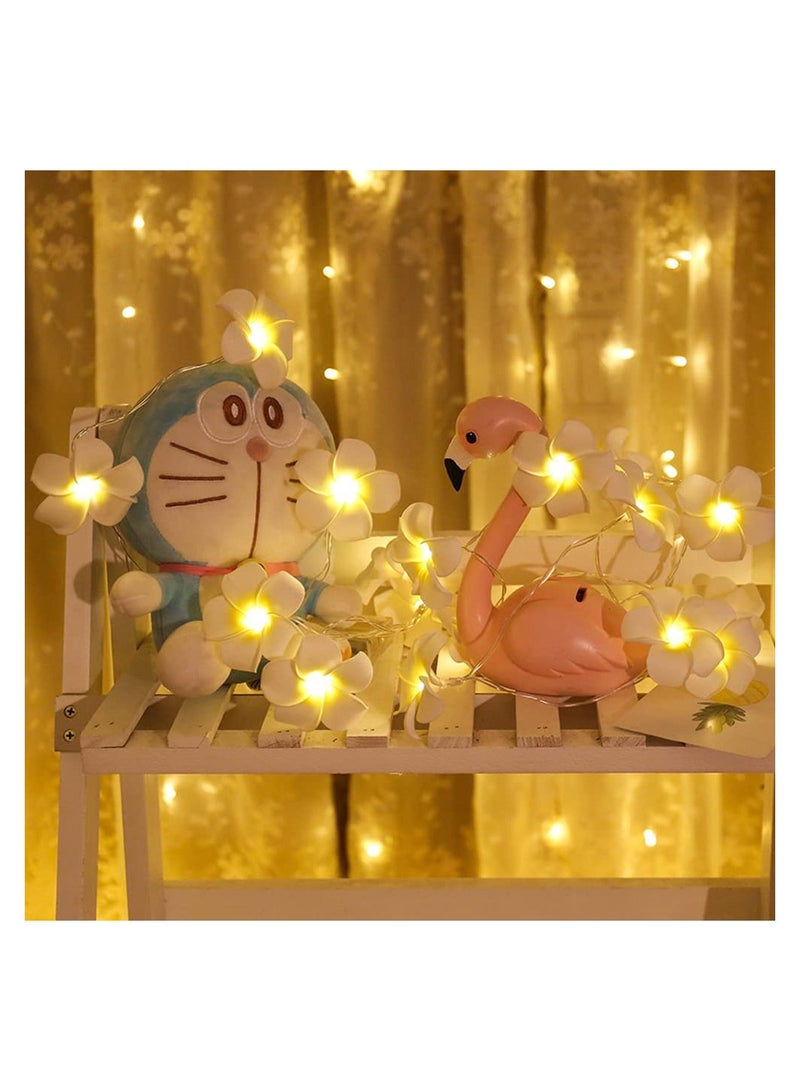 SYOSI LED Artificial Plumeria Flower String Lights Hawaiian Foam USB Powered Fairy for Bedroom Birthday Wedding Beach Party - Image 2