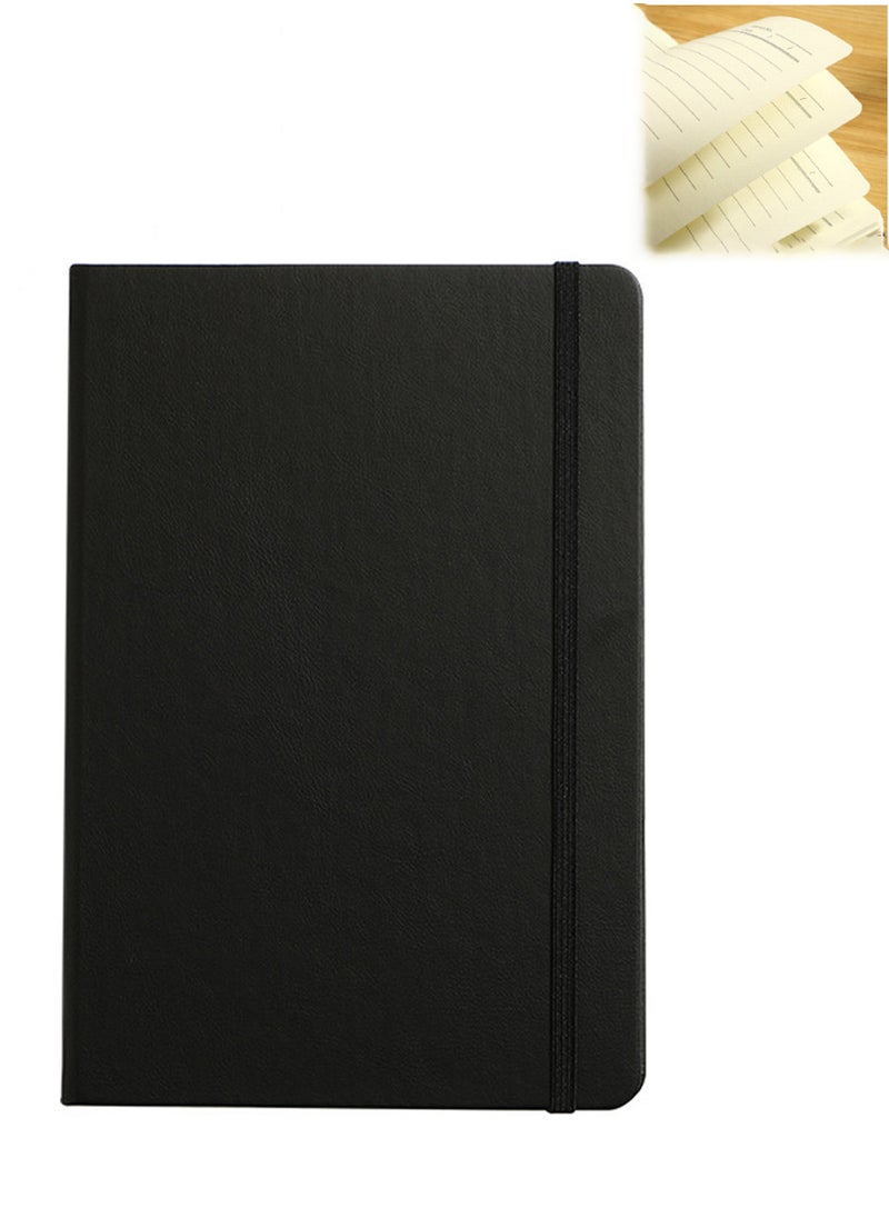 Relex Classic Black Casebound Notebook with Elastic Closure, Blank/Plain, 192 Pages, Large 13.4 x 1.7 x 21 cm  - Image 1