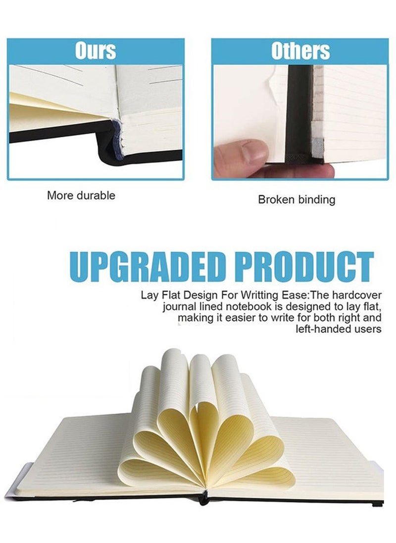 Relex Classic Black Casebound Notebook with Elastic Closure, Blank/Plain, 192 Pages, Large 13.4 x 1.7 x 21 cm  - Image 4