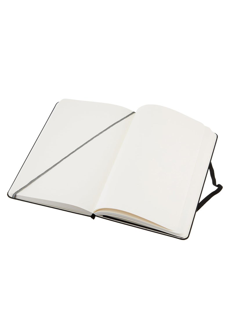 Relex Classic Black Casebound Notebook with Elastic Closure, Blank/Plain, 192 Pages, Large 13.4 x 1.7 x 21 cm  - Image 5