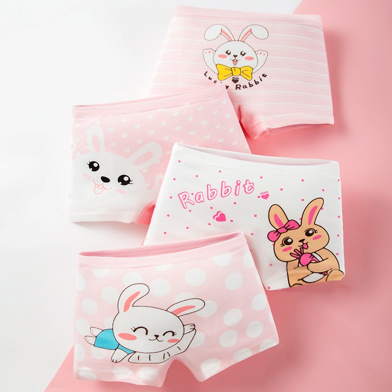 Summer Pure Cotton Girls Underwear 8015 Rabbit Combo 