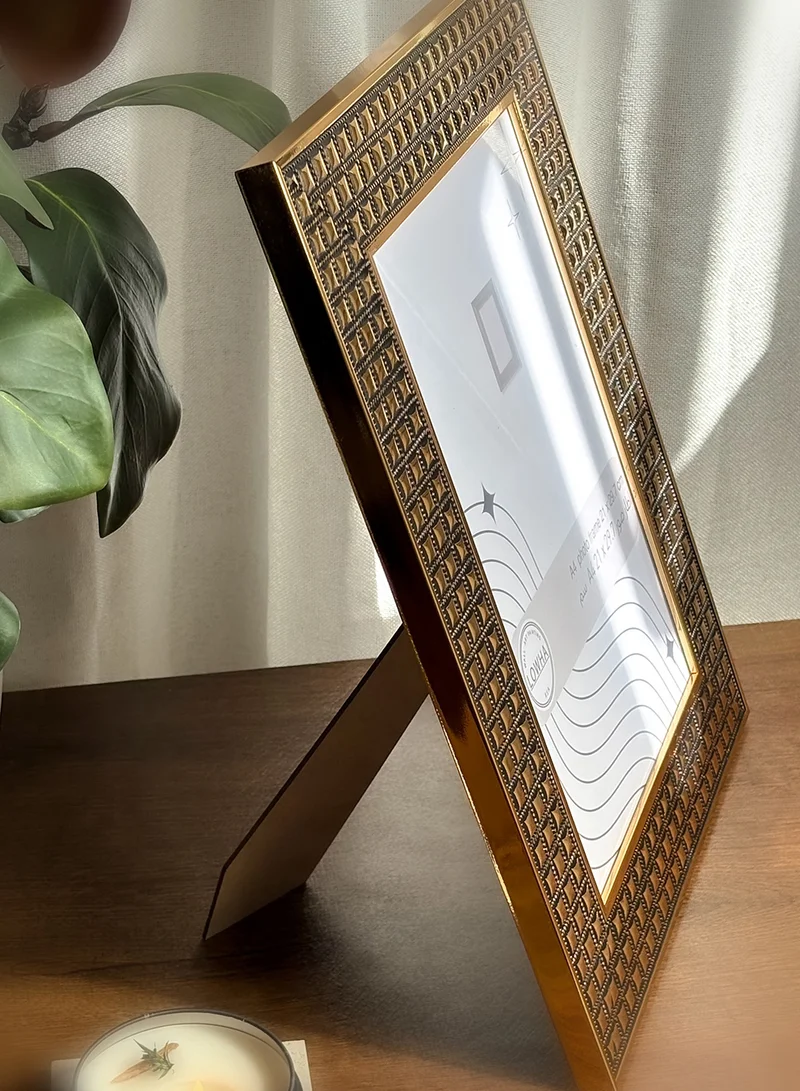 LOWHA Ornate Tabletop Picture Photo Frame with MDF Backing Includes Built-in Stand and Acrylic Front