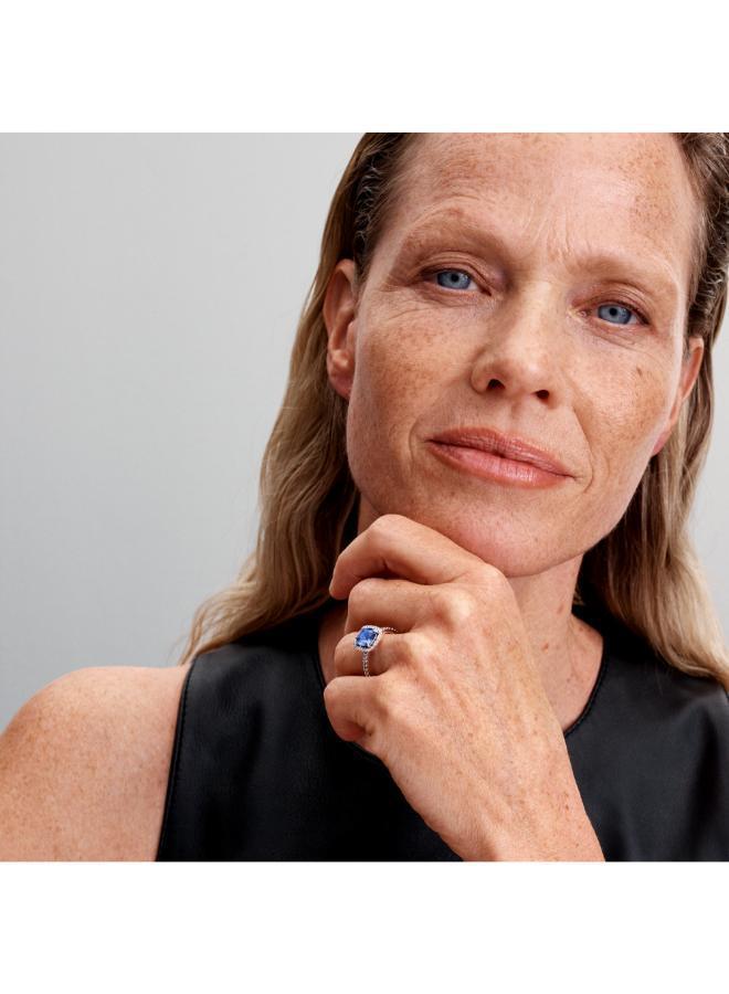 PANDORA Sparkling Square Blue Halo Statement Ring - Image 3