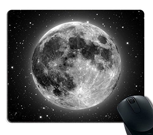 Smooffly Gaming Mouse Pad Custom,Planet with Earth Moon and Mountains Mouse pad 9.5 X 7.9 Inch (240mmX200mmX3mm) - Image 1