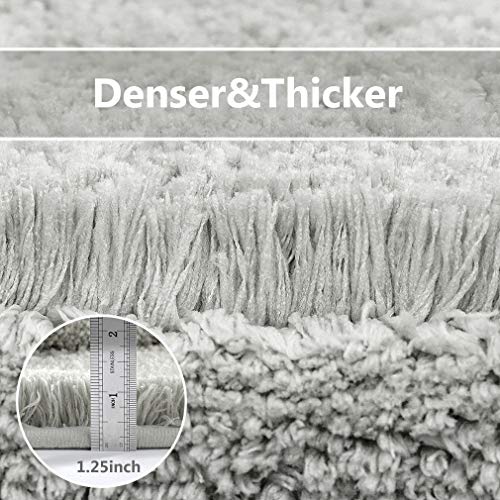 VANZAVANZU Bath Mats Non Slip Ultra Soft Absorbant Microfiber Fluffy Thick Bathroom Rugs Machine Washable (16"x24", Light Gray) - Image 3