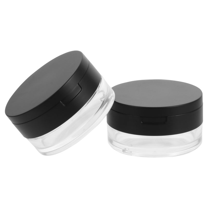 2pcs Empty Portable Cases Makeup Compact Container (Black) - Image 1