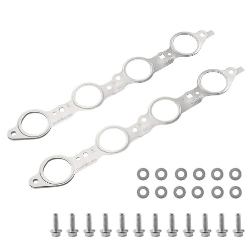 ZONFANT Exhaust Manifold Header Gaskets with Bolts Compatible with Chevy GMC Cadillac Pontiac Vehicle LS MLS LS1 LS2 LS3 LS6 LQ4 LQ9 LM7 48L 53L 57L 60L 62L Replace12617944 551696