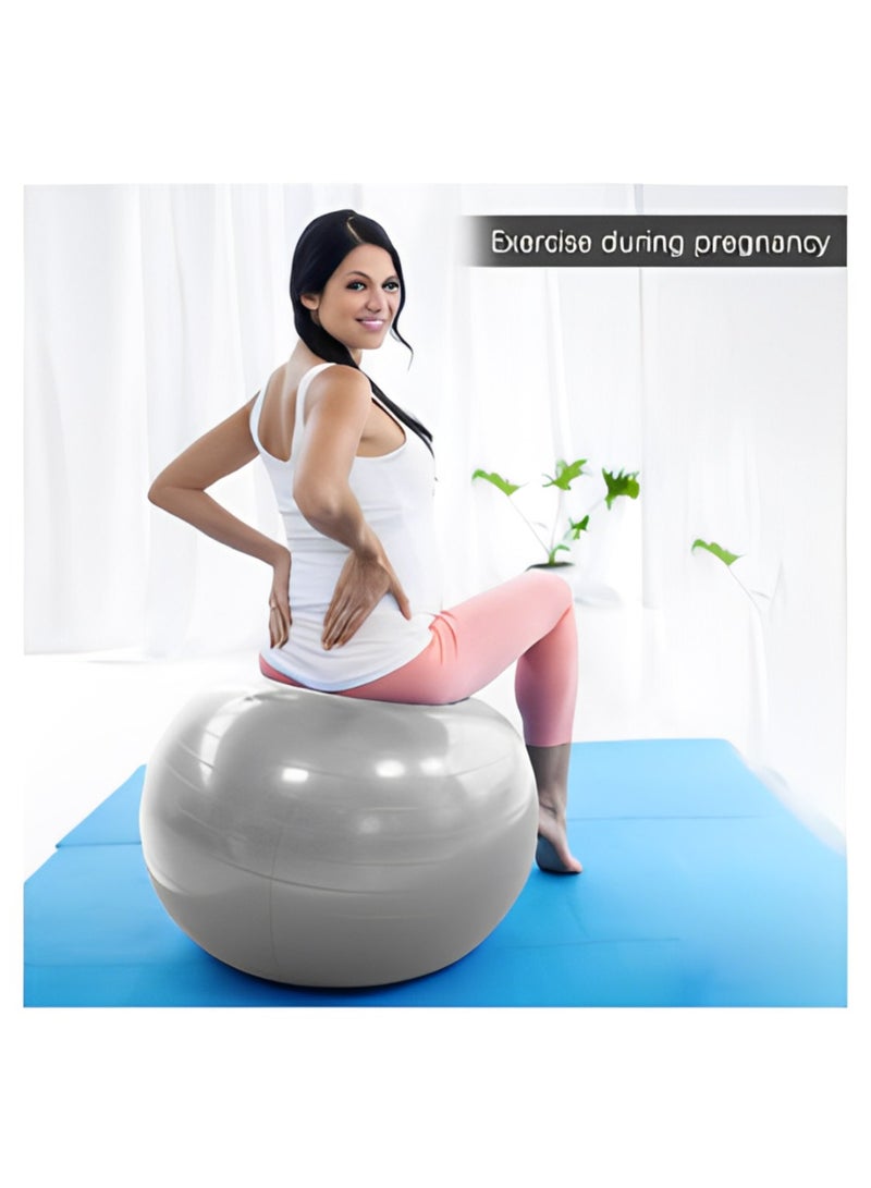 أتش برو كرة اليوغا الفضية من إتش برو بمقاس 65 سم، مدرب للتوازن والثبات. - Image 3