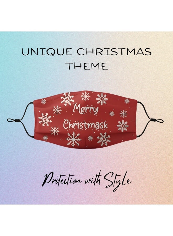 برينت شوب فور مي قناع حماية الوجه الجديد للبالغين في عيد الميلاد، قابل للغسل وقابل للتعديل للرجال والنساء والشباب - Image 4