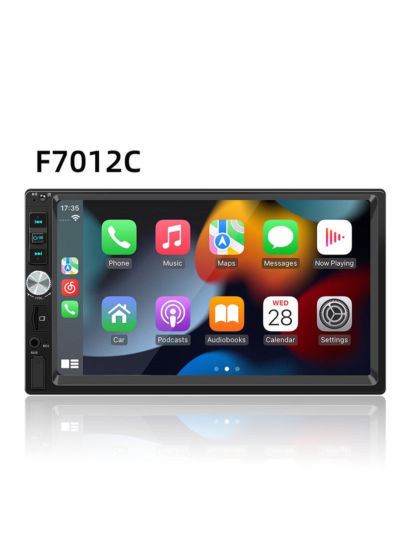 AROAQ Double Din Car Stereo, 7 Inch Car MP5 Player, 2 Din HD Touch Screen FM Radio Audio Receiver, carplay screen with loop recording, wifi, mobile phone connection, parking monitoring, (F7012C) - Image 1