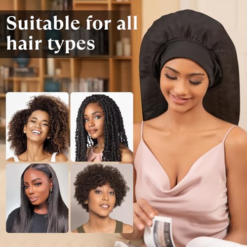Amzpic Heat Cap for Deep Conditioning, Hair Steamer for Natural Hair Home Use w/10-level Heats Up Quickly, Thermal Steam Cap for Home Hair Treatment - Image 4