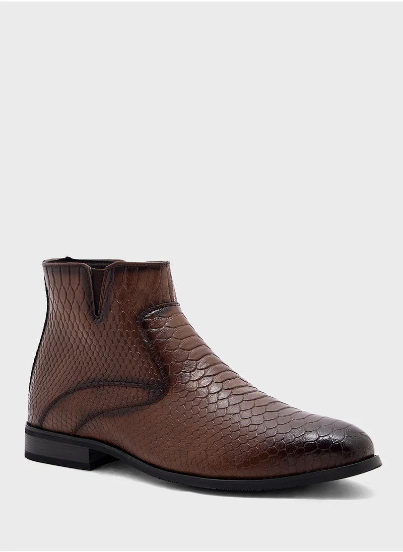 روبرت وود Snake Texture Formal Boots