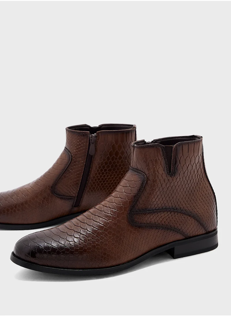 روبرت وود Snake Texture Formal Boots