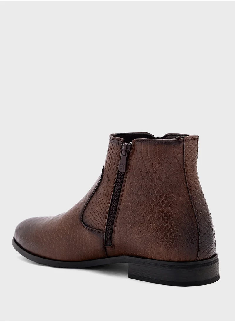 روبرت وود Snake Texture Formal Boots