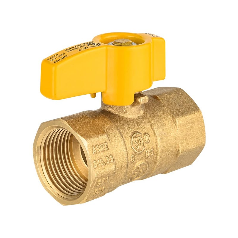 EFIELD Gas Ball Valve with 3/4'' FIP x 3/4'' FIP Brass Fittings for Gas Connectors with Quarter-Turn, UL CSA Approved (1),(VALVE236) - Image 1